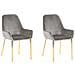Set Di 2 Sedie Da Pranzo In Velluto Grigio Loverna - Foto miniatura 1