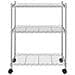 Scaffale a 3 Livelli con Ruote 60x35x81 cm Cromato 150 kg - Foto miniatura 2