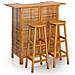 Set Da Bar Per Giardino 3 Pz In Legno Massello Di Acacia - Foto miniatura 1