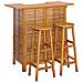 Set Da Bar Per Giardino 3 Pz In Legno Massello Di Acacia - Foto miniatura 2