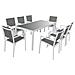 Set Di Mobili Da Giardino Bari In Textilene Grigio 8 Posti - Alluminio Bianco - Foto miniatura 1
