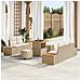Set di Sofa da Giardino da 8 Pezzi con Cuscini Beige in Rattan Poliestere,  Set da Pranzo da Giardino da 3 Pezzi con Cuscini Beige in Rattan Poliestere - Foto miniatura 2