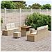 Set di Sofa da Giardino da 8 Pezzi con Cuscini Beige in Rattan Poliestere,  Set da Pranzo da Giardino da 3 Pezzi con Cuscini Beige in Rattan Poliestere - Foto miniatura 3