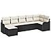 Set Divano da Giardino  7 Pezzi con Cuscini Polyrattan Nero, Set Divano da Giardino  2 Posti con Cuscini Polyrattan Nero - Foto miniatura 1
