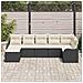 Set Divano da Giardino  7 Pezzi con Cuscini Polyrattan Nero, Set Divano da Giardino  2 Posti con Cuscini Polyrattan Nero - Foto miniatura 3