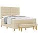 Letto con Materasso e Panchina Crema 160x200 cm Tessuto - Foto miniatura 1