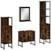 Set Mobili da Bagno 4 pz Rovere Fumo in Legno Multistrato - Foto miniatura 1