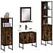 Set Mobili da Bagno 4 pz Rovere Fumo in Legno Multistrato - Foto miniatura 2