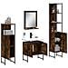 Set Mobili da Bagno 4 pz Rovere Fumo in Legno Multistrato - Foto miniatura 4