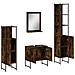 Set Mobili da Bagno 4 pz Rovere Fumo in Legno Multistrato - Foto miniatura 5
