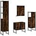 Set Mobili da Bagno 4 pz Rovere Fumo in Legno Multistrato - Foto miniatura 8