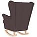 Sedia a Dondolo Marrone Scuro 74x90x102 cm in Tessuto - Foto miniatura 6
