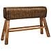 Sgabello In Legno E Pelle Marrone120x35x76h - Foto miniatura 1