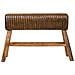 Sgabello In Legno E Pelle Marrone120x35x76h - Foto miniatura 2