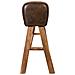 Sgabello In Legno E Pelle Marrone120x35x76h - Foto miniatura 3
