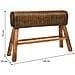 Sgabello In Legno E Pelle Marrone120x35x76h - Foto miniatura 6