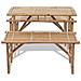 Tavolo da Birreria e Picnic Set 3 pz in Bambù Pieghevole - Foto miniatura 6