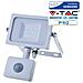 Faretti Led 20w Sensore Movimento E Crepuscolare Slim Bianco Esterno Samsung Chip Ip65 Luce Calda 3000k V Tac Pro Vt-20-s 448 - Foto miniatura 1