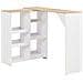 Tavolo da Bar con Scaffale Mobile Bianco 138x39x110 cm - Foto miniatura 1