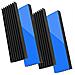 Dissipatore 4 Pack Di Alluminio Del Dissipatore Di Calore Del Dispositivo Di Raffreddamento Pinna Con Nastro Adesivo Termico Per Ssd Pc 70x22x6mm Nero - Foto miniatura 1