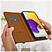 Custodia Samsung Galaxy A72 Portacarte Supporto Video Vera Pelle Nera - Foto miniatura 3
