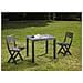 Set Salotto Da Esterno Ortisei, Set Da Giardino Con 1 Tavolo Rettangolare E 2 Sedie Pieghevoli, Set Indoor E Outdoor Da Pic Nic, 100% Made In Italy, Antracite - Foto miniatura 1