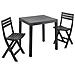 Set Salotto Da Esterno Ortisei, Set Da Giardino Con 1 Tavolo Rettangolare E 2 Sedie Pieghevoli, Set Indoor E Outdoor Da Pic Nic, 100% Made In Italy, Antracite - Foto miniatura 2