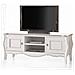 Porta Tv In Legno Shabby Bianco /Foglia Argento 160x50x61 - Foto miniatura 1