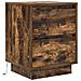 Comodino Con Luci Led Rovere Fumo 38x34x50 Cm - Foto miniatura 3
