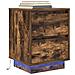 Comodino Con Luci Led Rovere Fumo 38x34x50 Cm - Foto miniatura 1