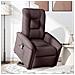 Poltrona Alzapersona Massaggi Reclinabile Marrone Scuro Tessuto - Foto miniatura 3