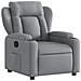 Poltrona Elettrica Reclinabile Grigio Chiaro in Tessuto - Foto miniatura 3