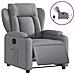Poltrona Elettrica Reclinabile Grigio Chiaro in Tessuto - Foto miniatura 1