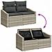 Set da pranzo da giardino 5 pezzi con cuscini grigio chiaro in polyrattan - Foto miniatura 9