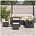 Set di divani da giardino  8 pezzi con cuscini rattan polietilene nero e acacia, Set da pranzo da giardino  3 pezzi con cuscini rattan polietilene nero e acacia - Foto miniatura 3