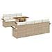 Set di Sofà da Giardino da 8 Pezzi con Cuscini Beige in Rattan,  Sofà da Giardino a 2 Posti con Ripostiglio e Cuscini Beige in Rattan - Foto miniatura 1