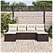 Set Divano da Giardino 6 Pezzi con Cuscini Polyrattan Marrone - Foto miniatura 3