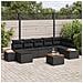 Set di divani da giardino 8 pezzi con cuscini in polyrattan nero - Foto miniatura 2