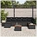 Set di divani da giardino 8 pezzi con cuscini in polyrattan nero - Foto miniatura 3