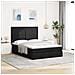 Struttura Letto Pouf con Materasso Nero 140x190 cm in Tessuto - Foto miniatura 4
