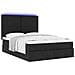 Struttura Letto Pouf con Materasso Nero 140x190 cm in Tessuto - Foto miniatura 6