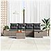 Set Divano da Giardino 6 pcs Grigio 55 x 62 x 69 cm Poly Rattan - Foto miniatura 3