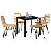 Set da Pranzo per Giardino 5 pcs Marrone Poly Rattan - Foto miniatura 3