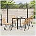 Set da Pranzo per Giardino 5 pcs Marrone Poly Rattan - Foto miniatura 4