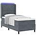 Letto con Box Springs LED e Materasso Grigio scuro 90 x 190 cm - Foto miniatura 3