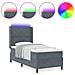 Letto con Box Springs LED e Materasso Grigio scuro 90 x 190 cm - Foto miniatura 4