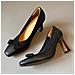 Scarpe Con Tacco Alto 8cm Stile Retro - Décolleté In Pelle Morbida Con Punta Quadrata E Fiocco Black 39 - Foto miniatura 3