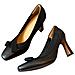 Scarpe Con Tacco Alto 8cm Stile Retro - Décolleté In Pelle Morbida Con Punta Quadrata E Fiocco Black 39 - Foto miniatura 1