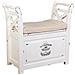 Sgabello In Legno E Metallo Con Cuscino Bianco 72x33x73h - Foto miniatura 1