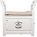 Sgabello In Legno E Metallo Con Cuscino Bianco 72x33x73h - Foto miniatura 2